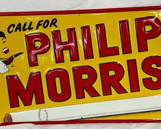 Philip Morris Emb Metal Sign 