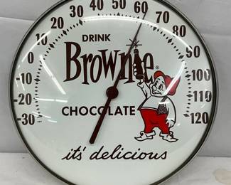 12in. Drink Brownie Chocolate  Thermometer with Glass Face