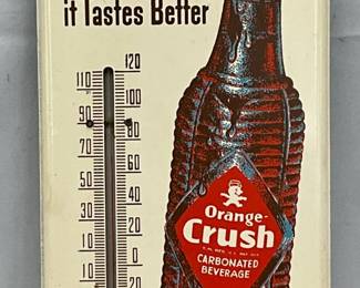 Orange Crush Metal Thermometer, 6×15 Inches