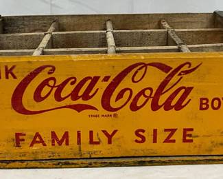 Coca-Cola Family Size Wood Crate with Dividers, 17×12 Inches