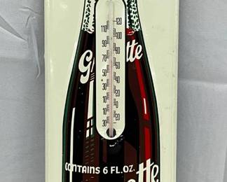 Emb. Grapette Soda Thermometer, Self-Framed,   5in x 17in