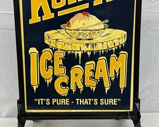 Kemps Ice Cream Double-Sided Metal Sidewalk Sign with Frame 21 1/2 x 34