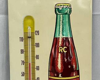 Emb. Royal Crown Cola Thermometer w/bottle, 6in x 14in