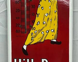 Porc. Hills Bros Coffee Thermometer, 9 x 21 Inches