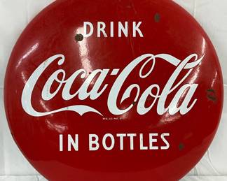 Porc. 24-Inch Coca-Cola Button Sign 