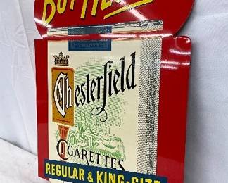 Chesterfield Cig Metal Flange Advertising Sign, 11 1/2 x 16 1/2 in.