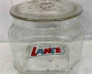 Small Lance Glass Jar with Etched Lid, 7×9 Inches