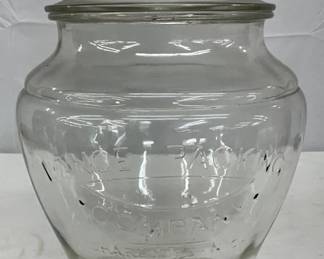 Rare Original  Emb. Lance Packing Company Glass Jar with Original Lid, Charlotte, NC