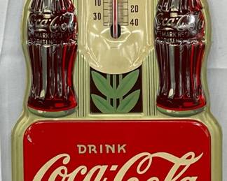 1941 Emb. Coca-Cola Advertising Thermometer 7x16 