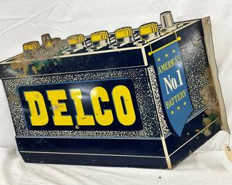 Delco DS Metal Sign, 23 1/2in x 18in