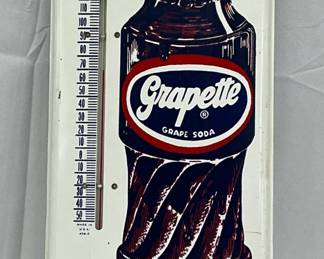 Grapette Soda Thermometer w/ bottle, 6 in x 16 in