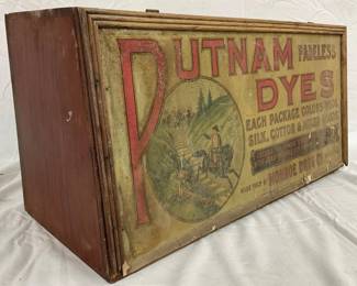 Putnam Fadeless Dyes Wooden Display Cabinet, 21 x 10 1/2 