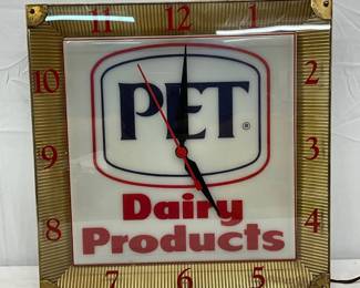 16in.  PET Dairy Products Clock with Metal Frame