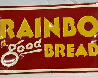 Rainbo Bread Emb. Sign, 19 1/2in x 11in