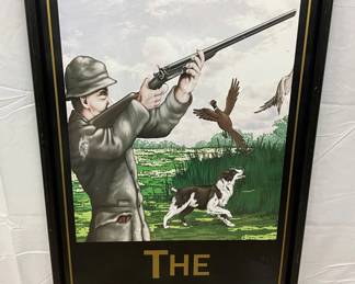 The Poacher Painted Metal Sign in Wooden Frame, 31 1/2 x 47 1/2 Inches