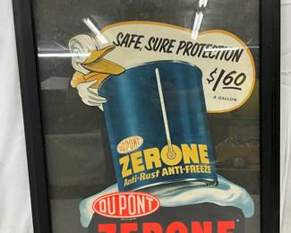 13×18 DuPont Zerolene Anti-Freeze  Framed Paper Advertisement