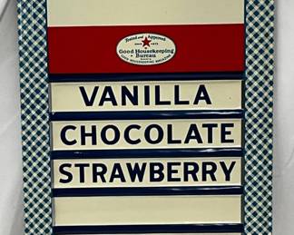 Borden’s Ice Cream Tin Advertising Self Framed Sign, 8in x 19in