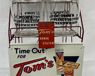 Org. Tom’s Four-Jar Rack with Sign, Honor Box, and Lidded Jars