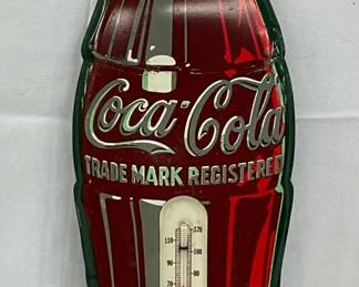 Coca Cola Die Cut Bottle Thermometer, 6x17
