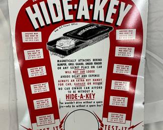 Metal Hide-A-Key Adv Sign Easel Back