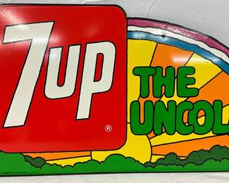 7-Up ‘The Uncola’ Metal Advertising Sign, 24in x 12in