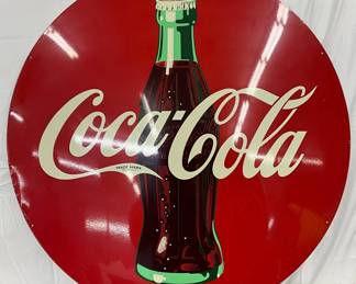 46in.  Round Metal Coca-Cola Sign