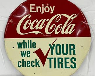 17in. Coca-Cola Metal Tire Sign