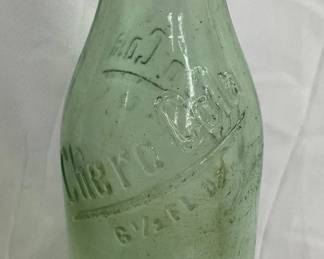 Emb. Chero-Cola6 1/2 oz Green Glass Bottle, Graham, NC
