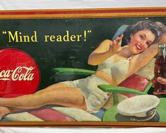 58×29 Coca-Cola “Mind Reader” Cardboard Framed Advertisement