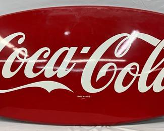 60x28 Convex Die-Cut Coca-Cola Fishtail Metal Sign