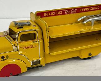 Marx Coca-Cola Steel Toy Delivery Truck with Bottle Racks 12 1/2 x 5 