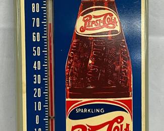 Pepsi-Cola Double Dot Metal Thermometer, 6×16 