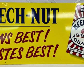 Beech-Nut Chewing Tobacco Sign, 27 x 11 