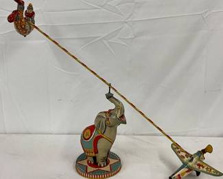 Unique Art Flying Circus Tin Wind-Up Toy, 31 x 14 