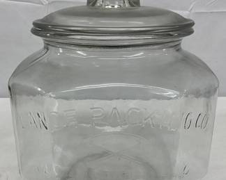 Rare Original  ‘Lance Packing Co.’  Octagonal Jar with Emb. Lettering and Lid, Charlotte, NC 