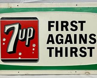 1966 Emb. 7Up Soda Sign, 30in x 12in