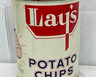 Vintage Lay’s Potato Chips 1-Pound Tin with Graphics