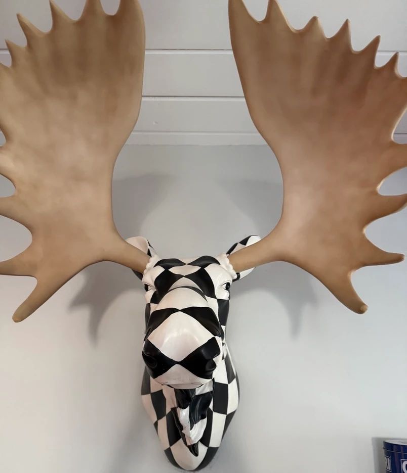 Grandin Road Harlequin Moose Head