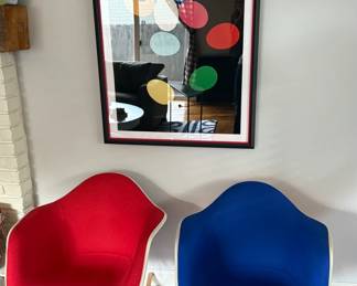 Eames Herman Miller Vitra Upholstered  Molded Plastic with rocker base