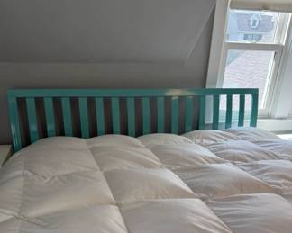 King Size  Room and Board Bed. Garnet Hill Down Quilt