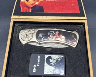 Elvis Pocketknife and Lighter in Box