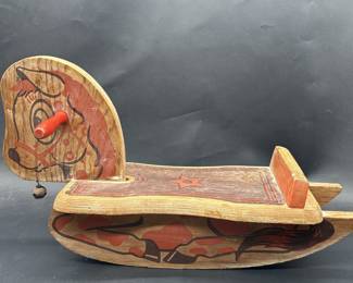 Vintage 1950s Wood Rocking Horse, 'Spotty'
