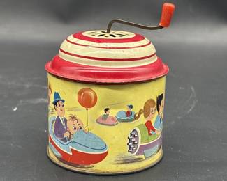 Vtg. Tin Litho Wind Up Toy w/ Bumper Cars, Germany