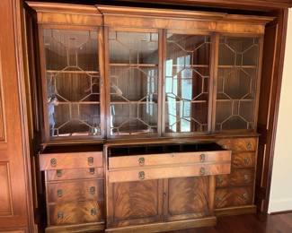 Wall Display Unit w/ Fold out Desk Built Into Base