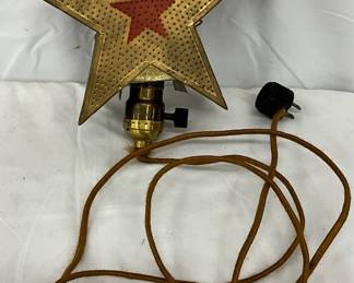1926 Electric Star Tree Topper with Brass Finish and Red Star Detail
