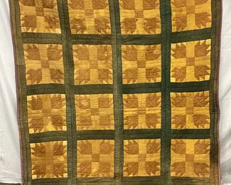 Handmade North Carolina Bear’s Claw Quilt with Solid Borders