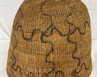 1900 Woven Bee Skep with Decorative Patterns