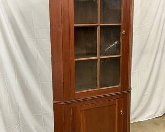 Measures 37x73, glass 6-pane door and bracket feet