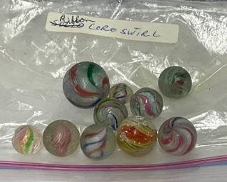 Ribbon Core Swirl Marbles