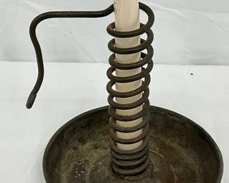 1889 Spring Spiral Candle Holder With Handle, 6 x 6 Inches
